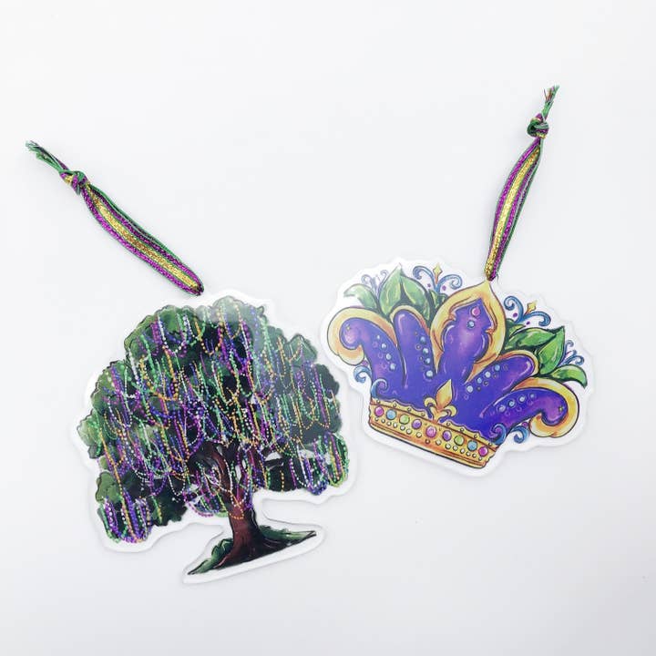 Home Malone - Wholesale Ornament - Acrylic Mardi Gras Bead Tree Ornament - Christmas Tree Decor