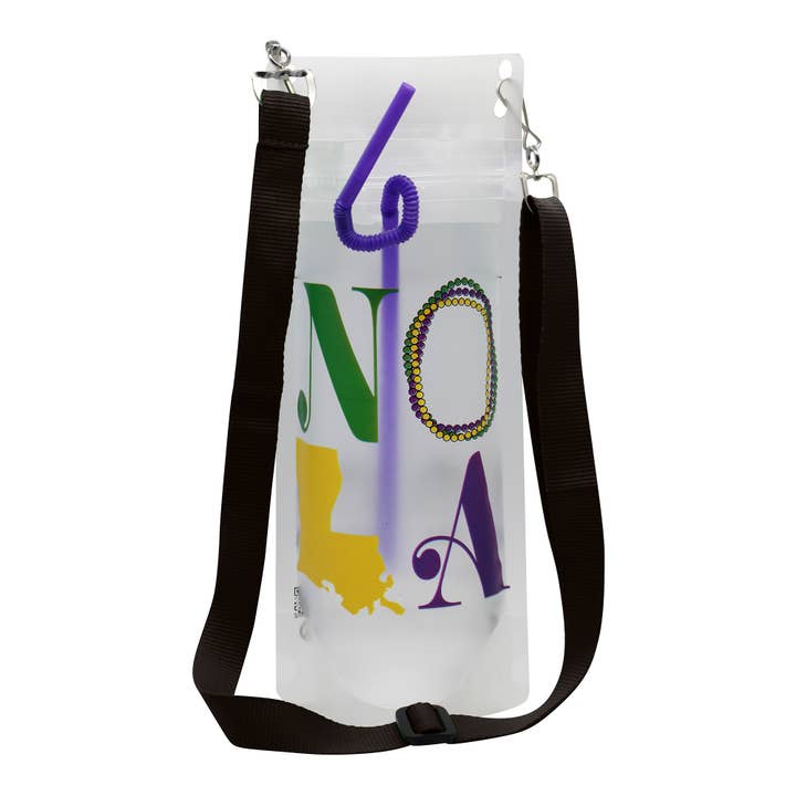 NeckSip - Wholesale Party Favor - NOLA Mardi Gras - Wearable Drink Pouches (16oz | 2-pk)