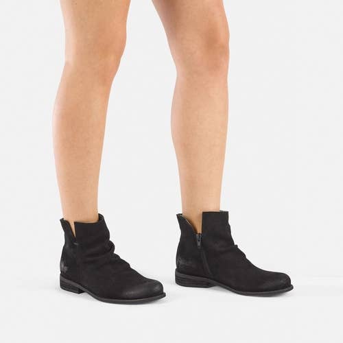 Women´S Leather Biker Ankle Boots - Oderg D821 Marvin Black for wholesale by Felmini