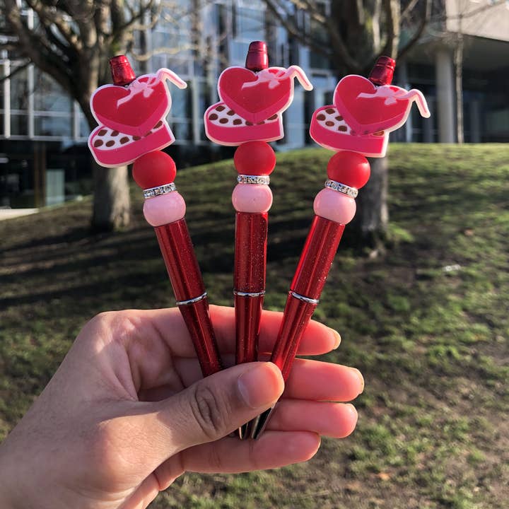 "Choco-latte" Chocolate Box | Valentine's Day Beaded Pen for wholesale by Amy Designs