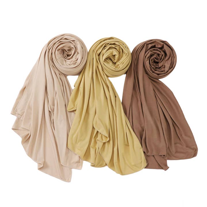 NOOR Premium Jersey Hijab Set - 3-Pack Soft & Breathable Head Scarf Wrap for Women in Gift-Ready Box - Comfortable, Versatile, and Stylish (Mix Color 1) for wholesale by NOOR
