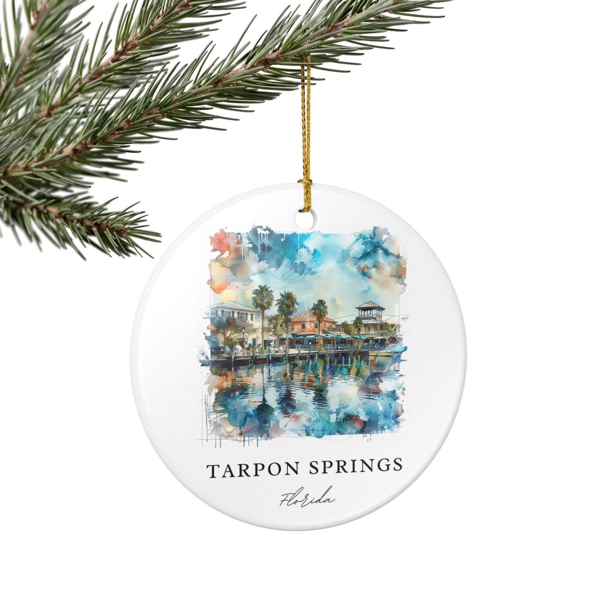 Premium Travel Art - Wholesale Ornament - Tarpon Springs FL Ornament: Unique Tarpon Springs Souvenir, Tarpon Springs Xmas Decor, and Authentic Tarpon Springs Gift4
