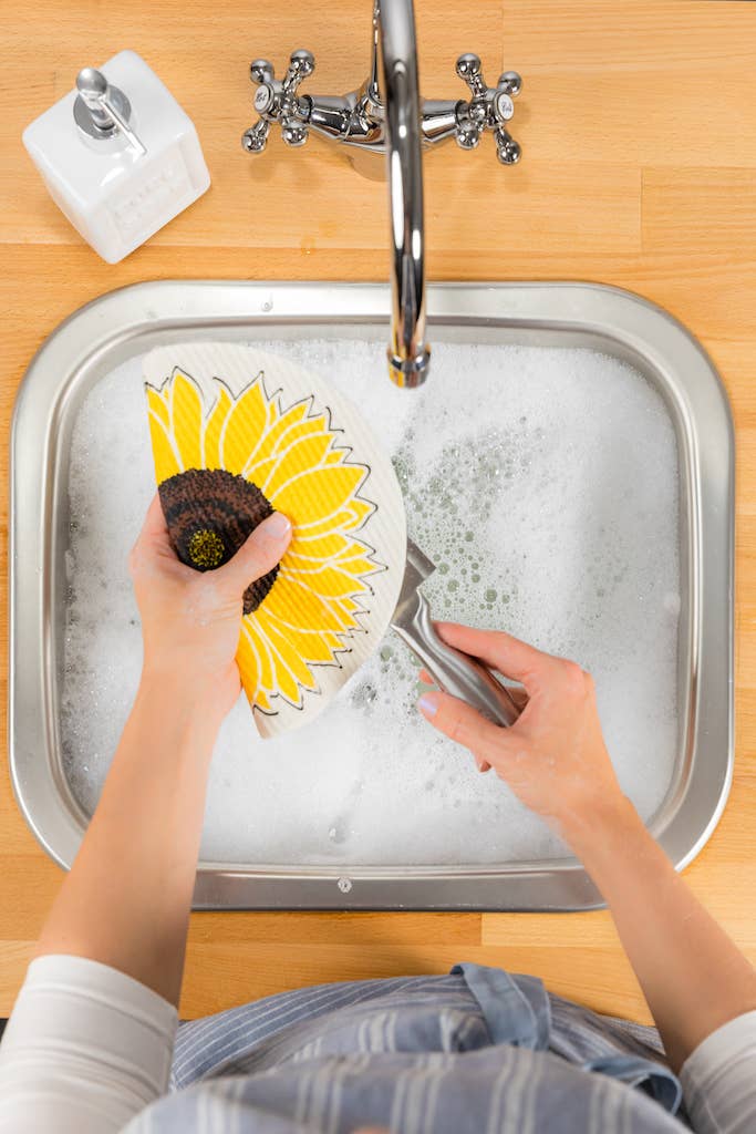 Wet-it! - Wholesale Dishcloth - Sunflower Round Swedish Cloth1