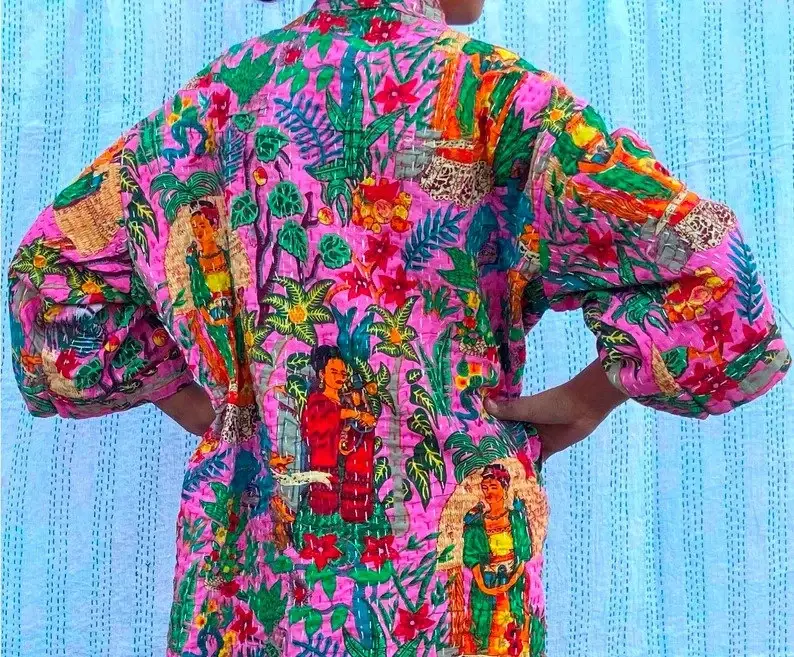 GYPSY STUDIO - Wholesale Kimono - Women's - Frida Kahlo Kantha Jacket Indian Handmade Japanese Kimono 2