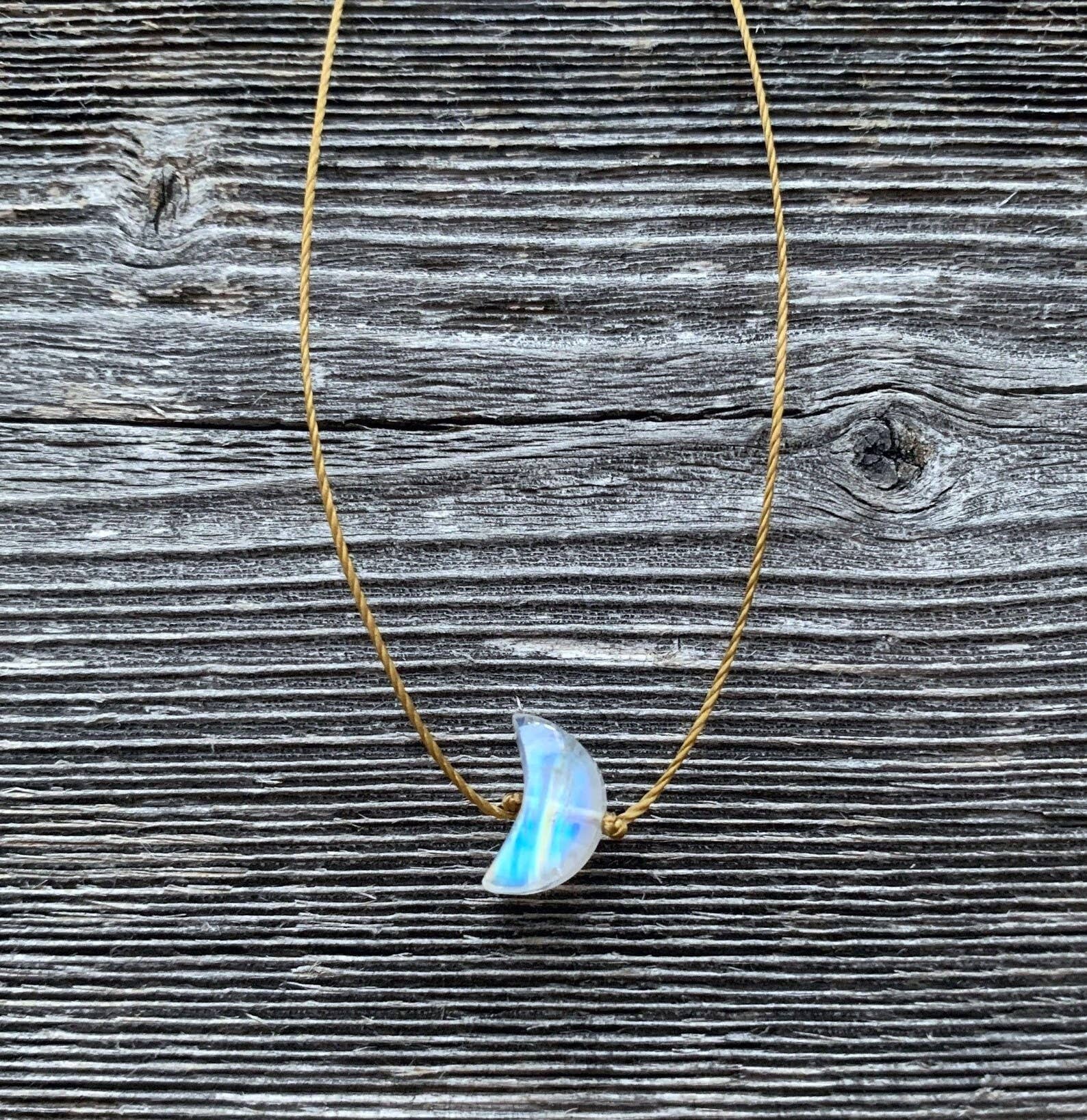 Merelani Designs - Wholesale Pendant/Charm Necklace - Moonstone Small Crescent Necklace1
