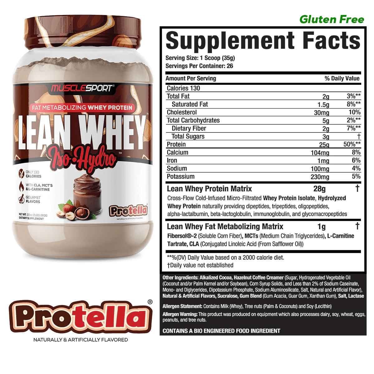 MuscleSport - Wholesale Protein/superfood powder - Lean Whey® Iso Hydro Gourmet Protein 2lb - Limited Edition73