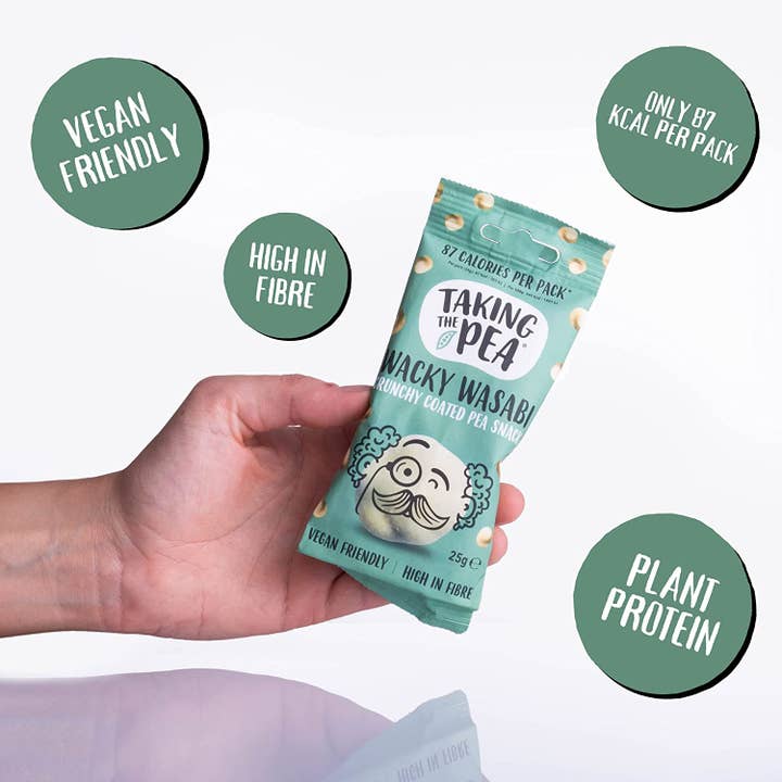 Taking The Pea – wholesale Puffed snack – Taking The Pea Wacky Wasabi pea snacks - 25g Pod Pack3