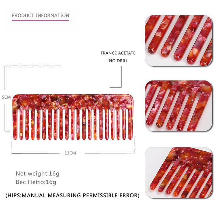 ACCITY - Wholesale Hair Brush/Comb - TORTOISESHELL ACETATE COMB HAIR ACCESSORY_CWAHA41772