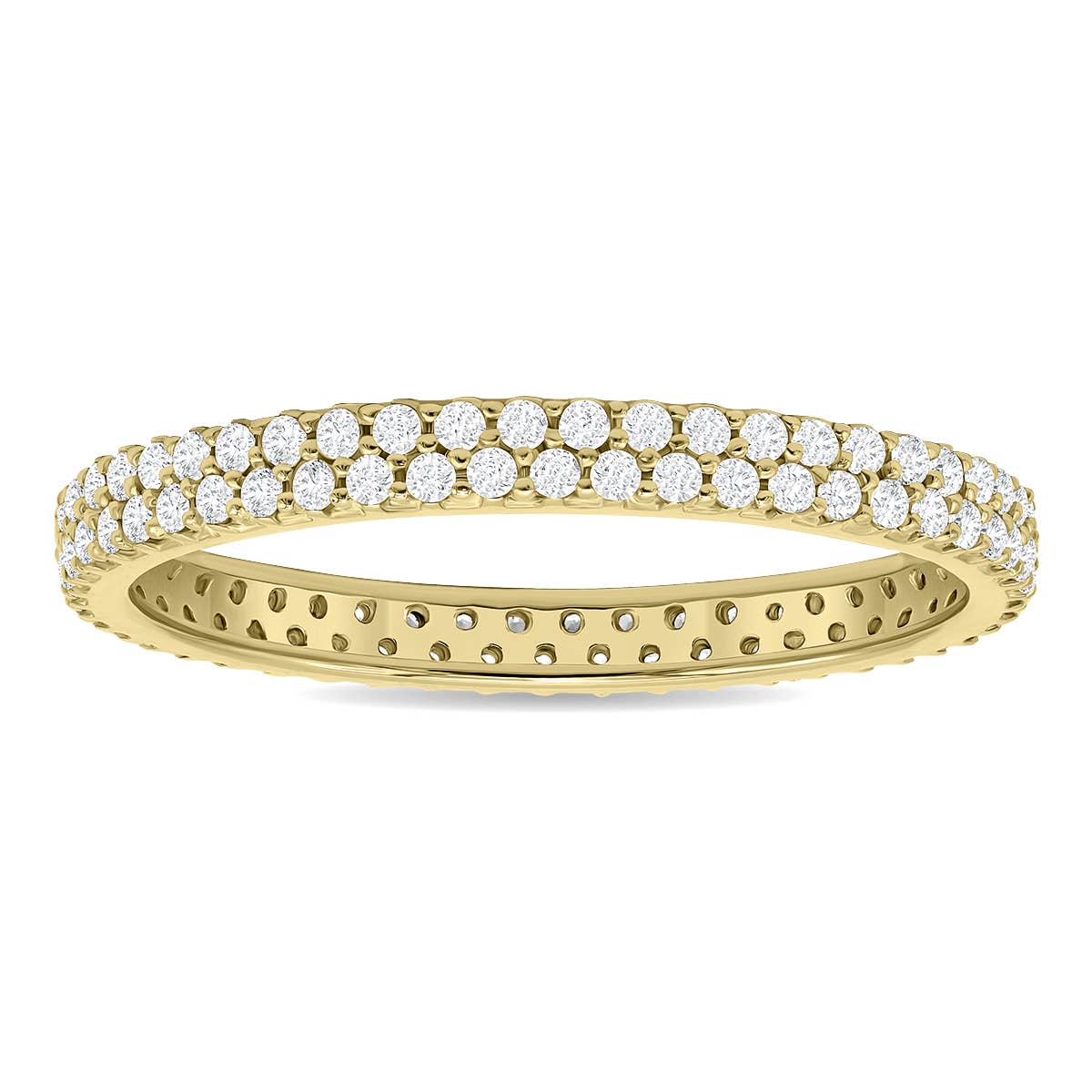 Szul USA LLC - Wholesale Multi-stone ring - 1/2 Carat TW Double Row Diamond Eternity Band in 10K Gold4