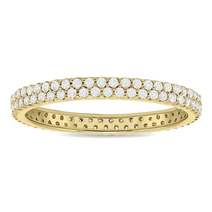 Szul USA LLC - Wholesale Multi-stone ring - 1/2 Carat TW Double Row Diamond Eternity Band in 10K Gold4