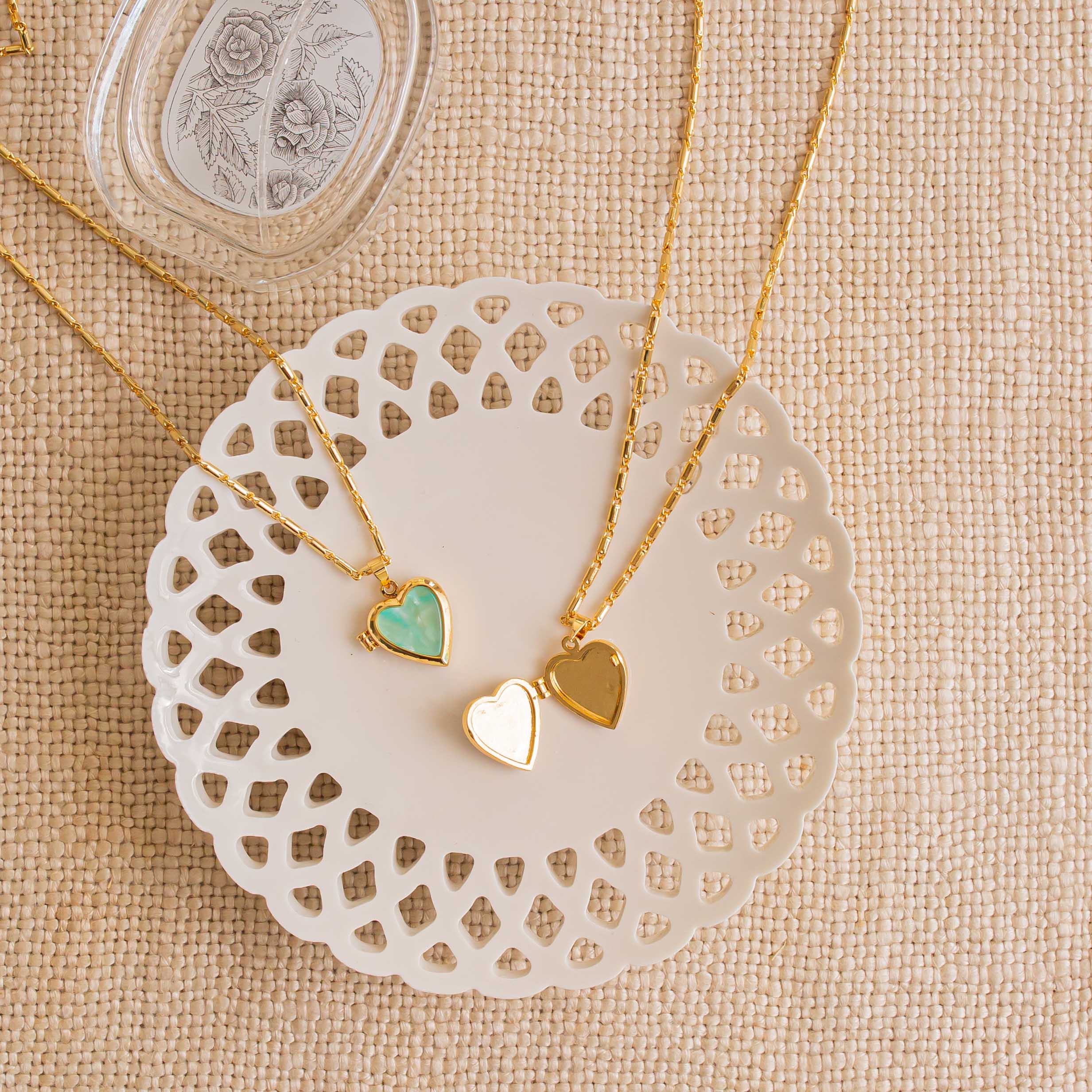 Ashiana London - Wholesale Locket Necklace - Roxy Aqua Heart Locket Necklace1