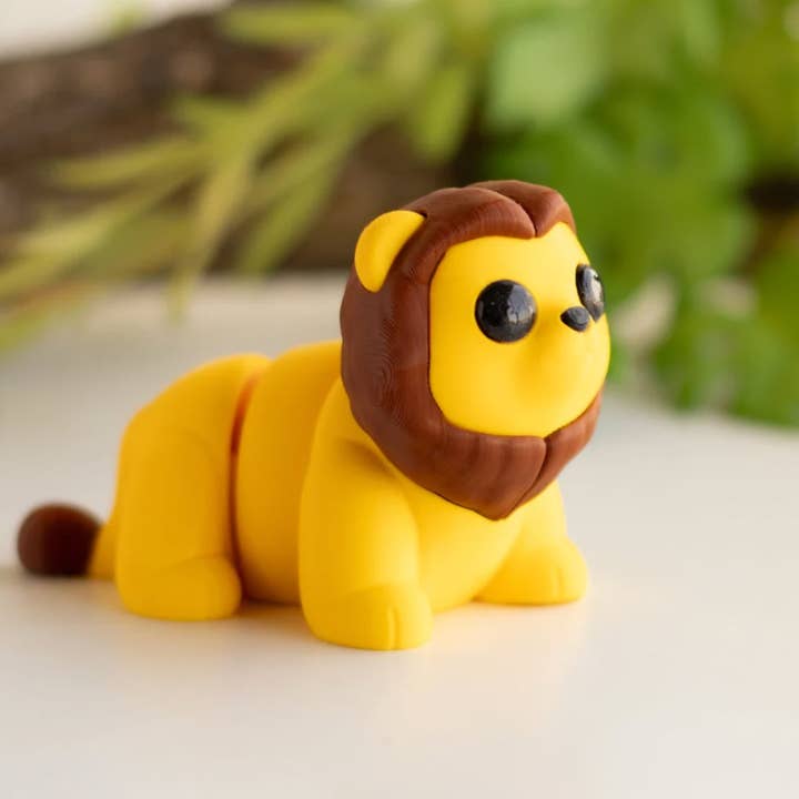 Tiny Baby Lion 3D Printed Toy, Articulated Toy, Fidget Toy for wholesale by Great American Designs