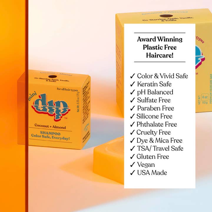 Dip - Wholesale Shampoo Puck/Solid Shampoo - Mini Dip Shampoo Bar: Color Safe, Everyday - Coconut & Almond6
