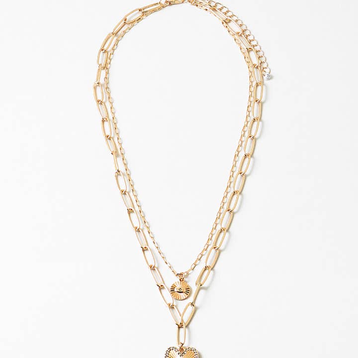 Sunbeam Heart Duo Necklace for wholesale by Erin McDermott Jewelry