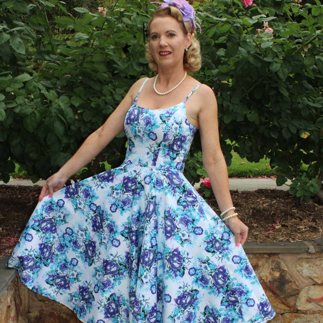 Tatyana Clothing - Vente Robe – femme - Robe midi Peggy évasée inspirée rétro4