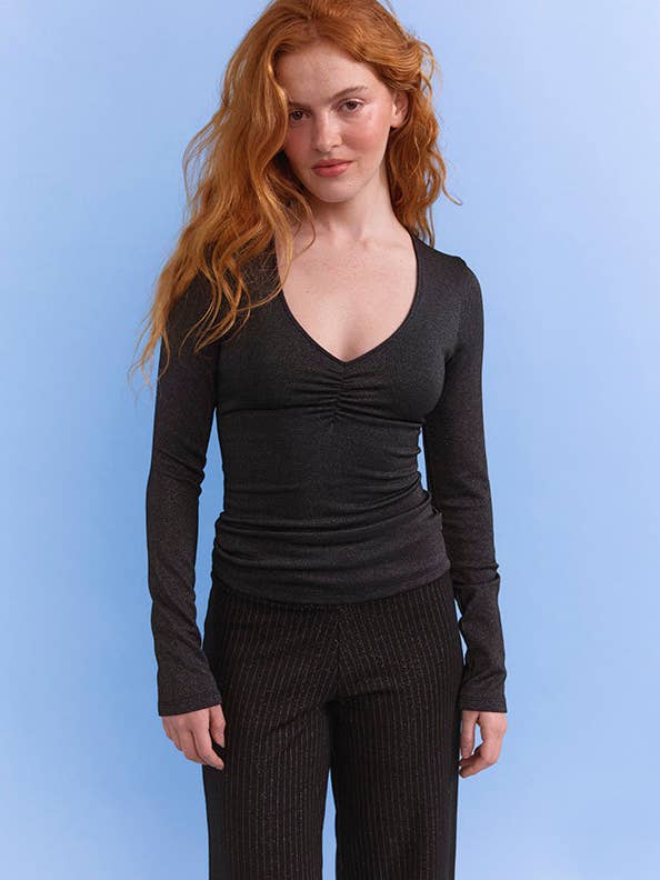 Nobratop® Carlotta - Ecovero® - Sort-Glitrende for engroshandel hos Mina Storm