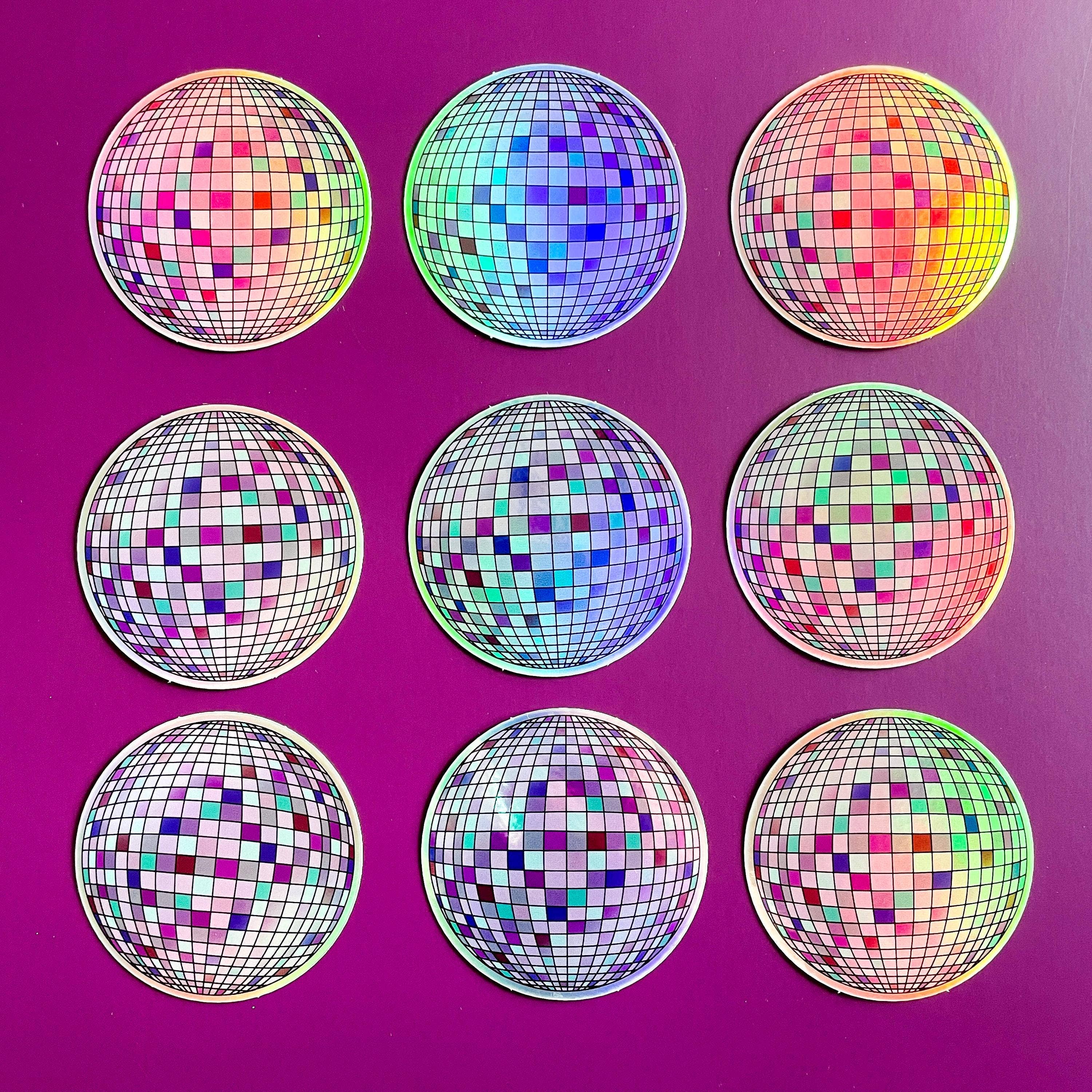 Stark + Stanley - Wholesale Sticker - Colorful Disco Ball Holographic Sticker2