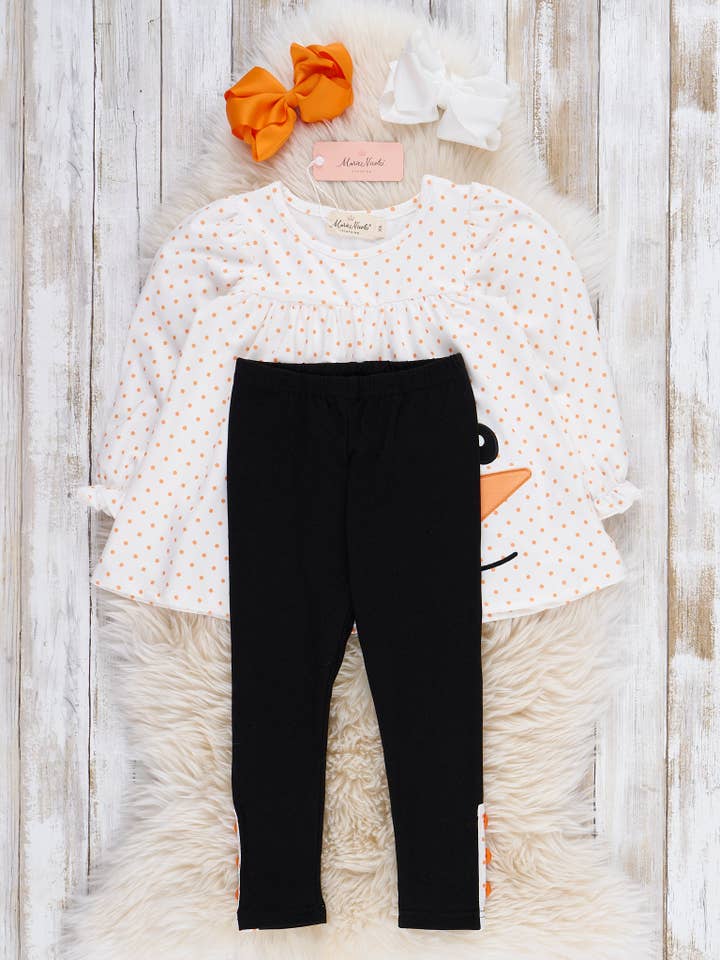 Marie Nicole Clothing - Wholesale Top & Pant Set - Kids - Frosty Smiles Embroidered Outfit2