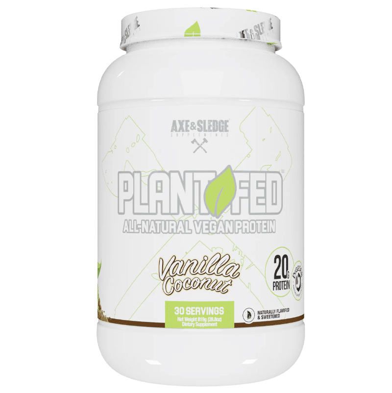 L&F Universal Goods – wholesale Protein/superfood powder – Axe & Sledge Plant Fed Vegan Protein Powder Vanilla Coconut0