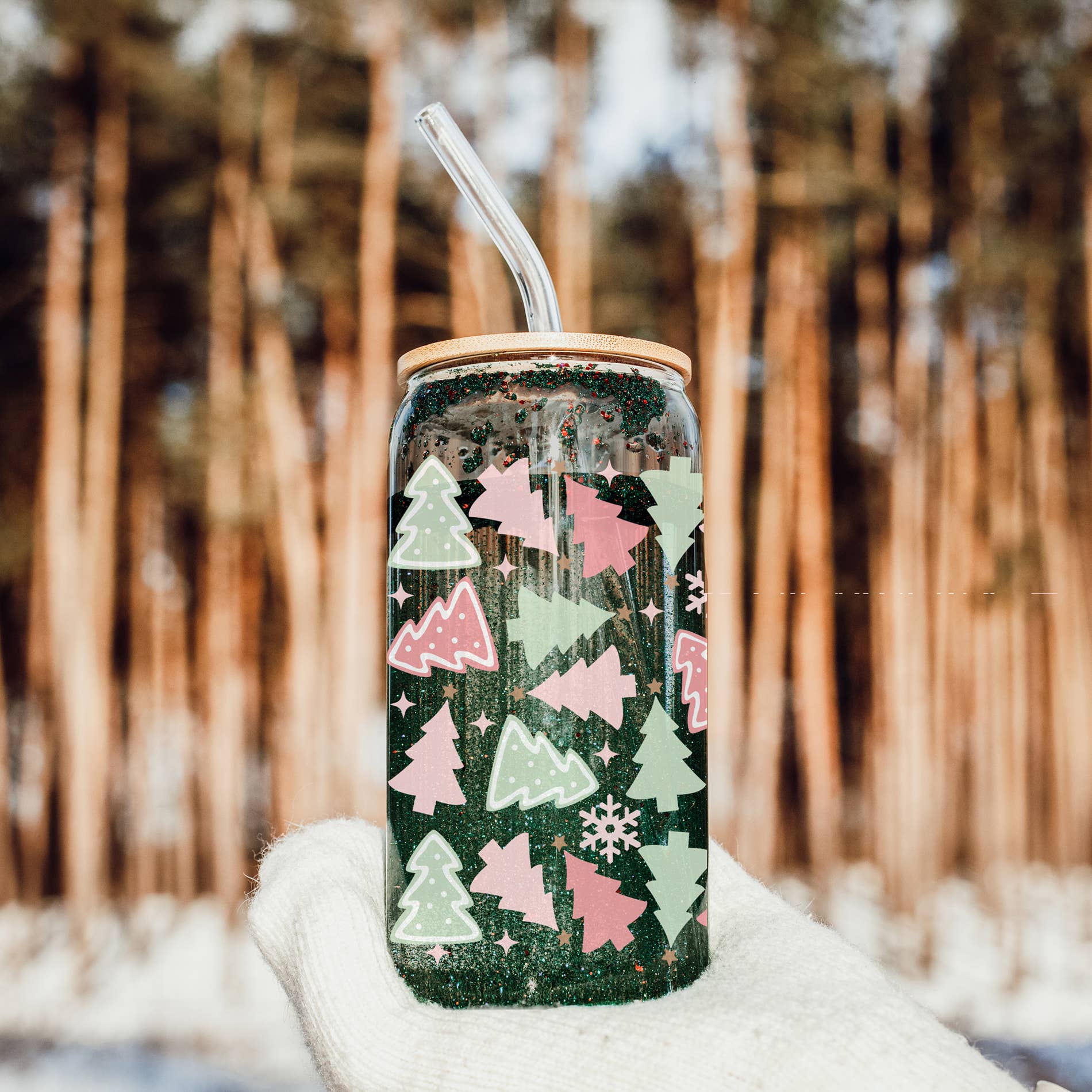 Gia Roma – wholesale Coffee mug – Sparkly Sequin Christmas Bow Decor Gift, Colorful Glass Cups50