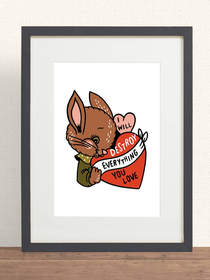 Destroy (Bunny) Print for wholesale by Stay Home Club