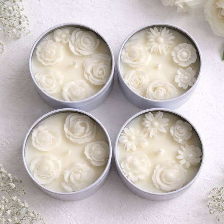 Akivodu Candles - Wholesale Jar/Filled Candle - Bohemian Rose Candle 4 oz - Multiple Scents0