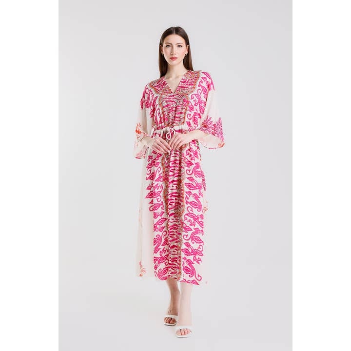 Taylor Floral 3/4 Sleeve Kaftan Dress (DQ201F) and other Purchase Wholesale taylor made. Free Returns & Net 60 Terms on Faire trending on Faire.