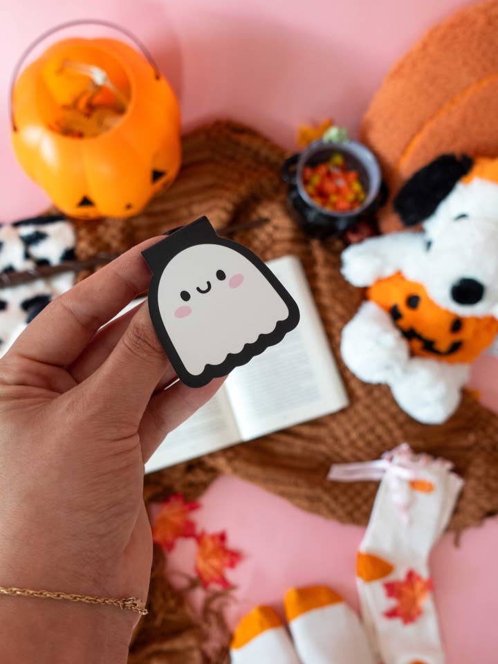 Ghostie Magnetic Bookmark for wholesale by Jollie Ollie Designs