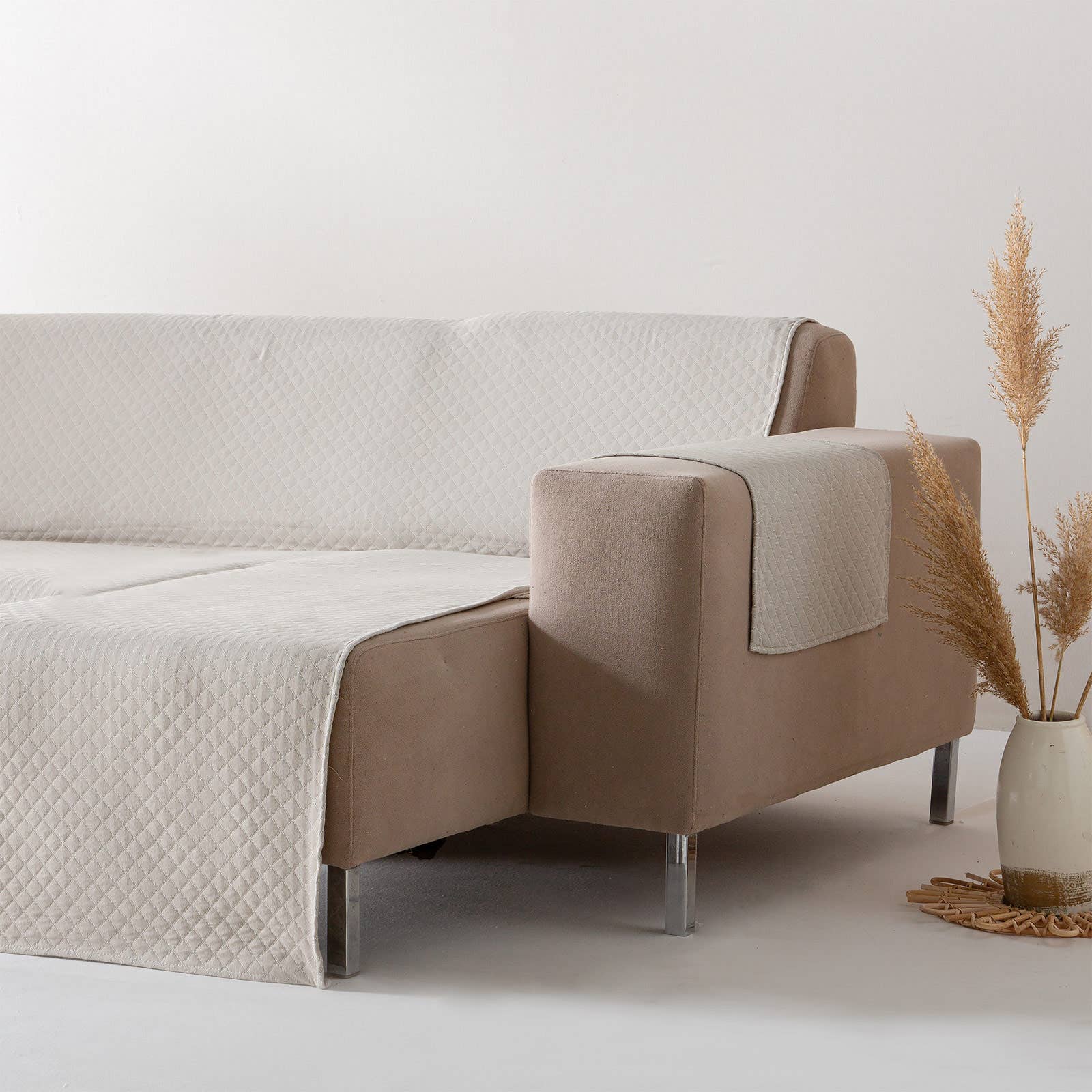 GAMUSI – Capa para cadeira/sofá por atacado – Capa de sofá lisa acolchoada algodão TRIVIAL2