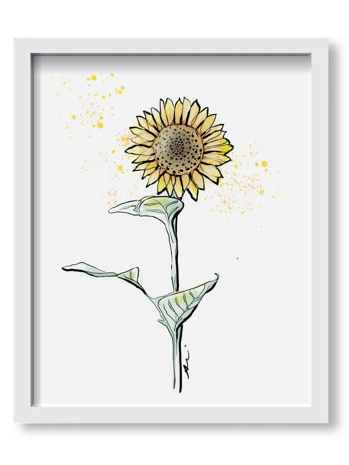 Gold Sunflower Art Print for wholesale by Alison Gordon Studio