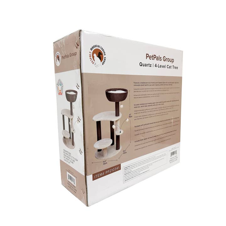 PetPals Group - Wholesale Pet Scratcher - Cat - Petpals Quartz Natural Aesthetic, Handwoven Cat Tree