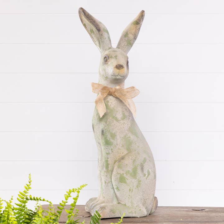 Transpac Large MGO Sitting Rustic Garden Bunny Easter Décor for wholesale by Transpac