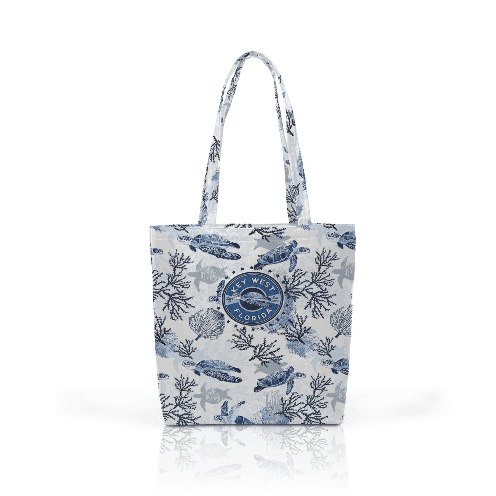 Matrix – Sacola - Mulher por atacado – Tote diário em pele Vegan personalizável: Tartaruga azul