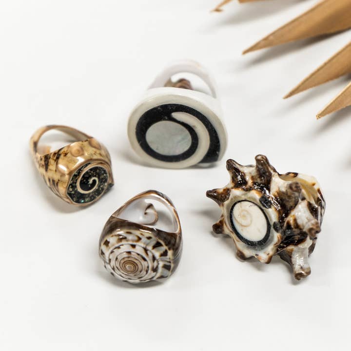 Bali Queen - Wholesale Cocktail/Statement Ring - Bali Shell Rings18