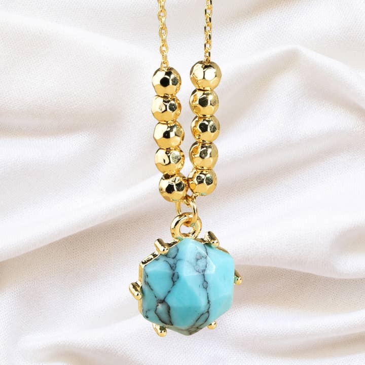 Velarosa Studio LLC - Wholesale Pendant/Charm Necklace - Hexagon Natural Stone Pendant Necklace4