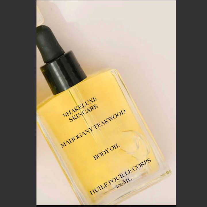 Mahogany Teakwood Body Oil for wholesale by ShakeLuxe Skincare