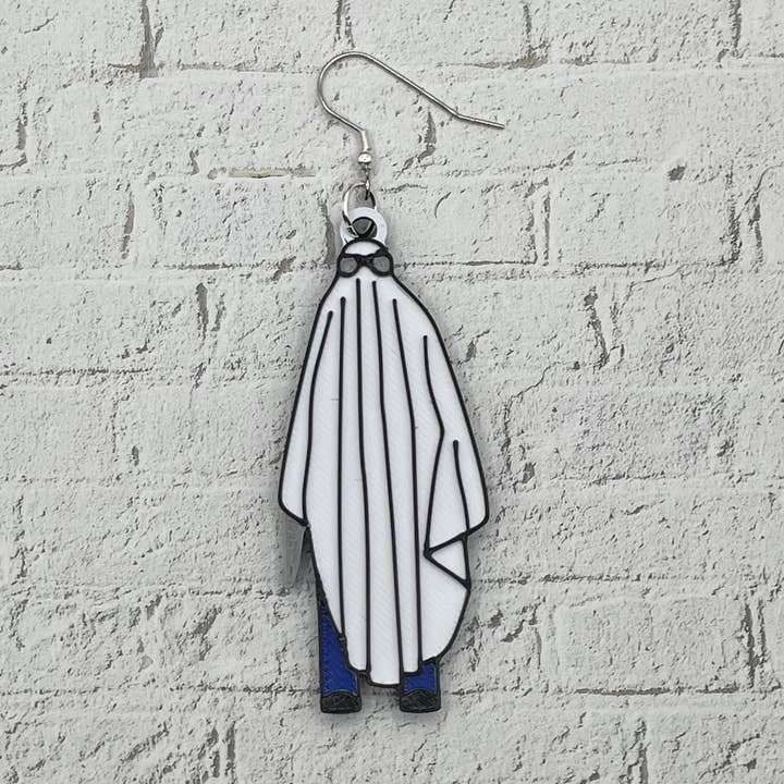 Cryptid Craft Studio - Wholesale Dangle Earrings - Michael Ghost Horror Statement Earrings 3D Printed1