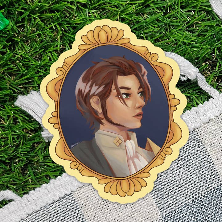 a portrait of duke riegan Die-Cut Sticker for wholesale by anniyell