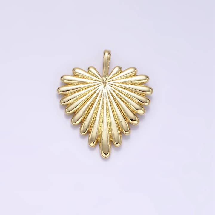 Ciondolo Cuore Piuma Minimalista in Oro 24K Riempito | AA1338 per la vendita all'ingrosso da parte di Aim Eternal