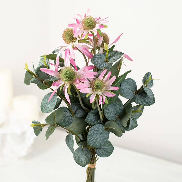 Artificial Pink Daisies and Eucalyptus Bundle for wholesale by Factory Direct Craft