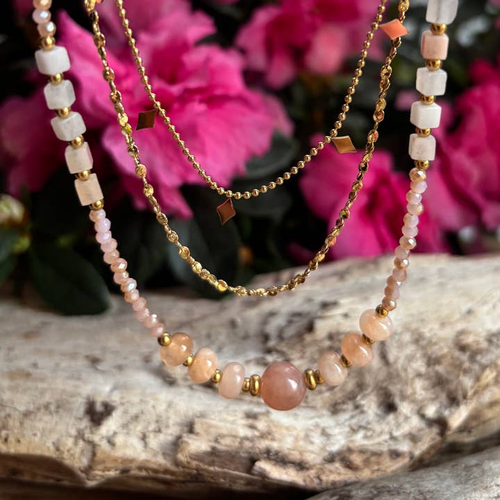 Ocean Ripples - Wholesale Link & chain necklace - 18ct Gold Plated Double Chain Necklace 1