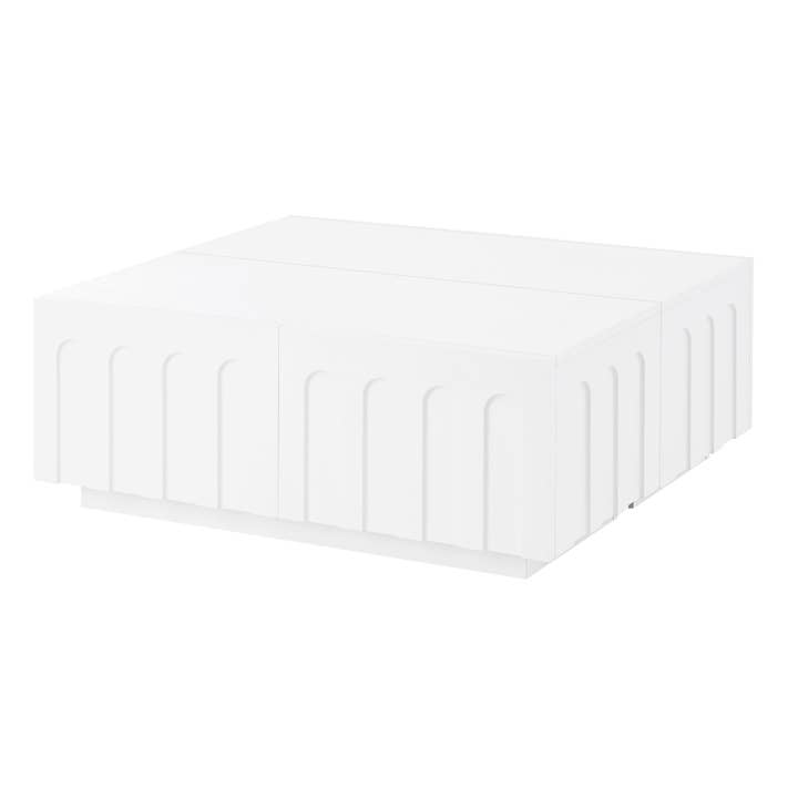 HOMYCASA DESIGN INC - Wholesale Console Table - ON-TREND Elegant TV Stand with Arched Design for TVs Up to 80', Modern Dual Purpose Coffee Table with 4 Drawers, Multi-Functional Organizer Cabinet with Storage for Living Room, Bedroom, White9