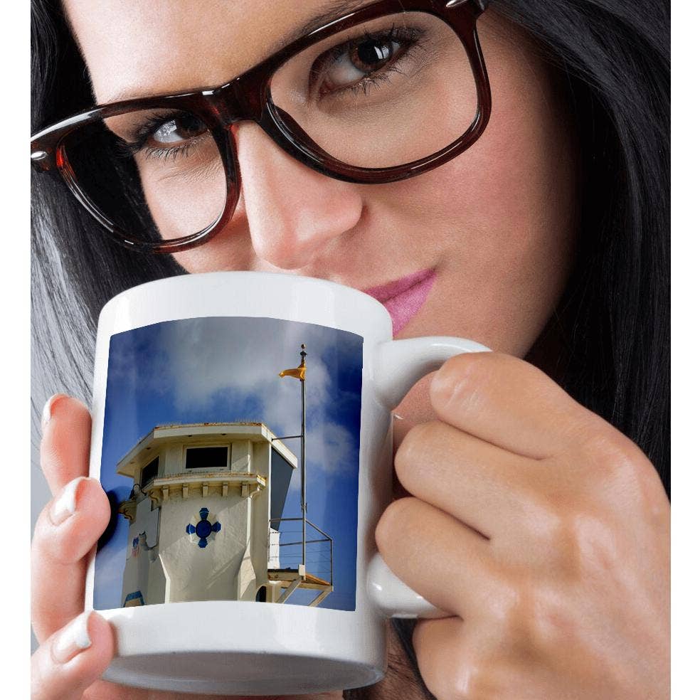 3dRose - Wholesale Coffee Mug - 3dRose, Laguna Beach lifeguard tower with the ocean in the background., Mug9