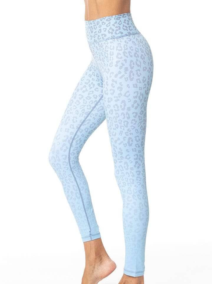 Vie Active - Wholesale Athletic/Lounge Leggings - Women's - Rockell 7/8 Legging - Sky Blue Leopard Ombre0
