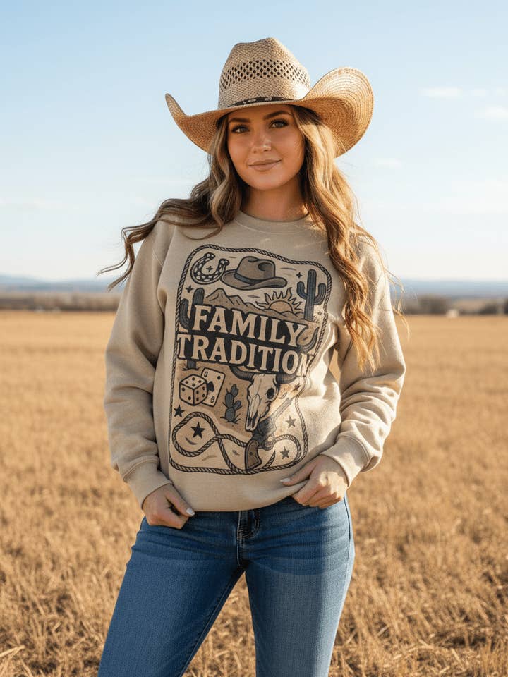 Sudadera Gráfica de Tradición Familiar para venta al por mayor de Wild Junkie