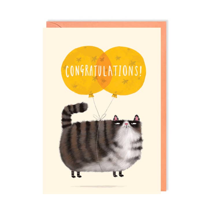 Congratulations Grumpy Cat Greeting Card for wholesale by Charley Rabbit Cards