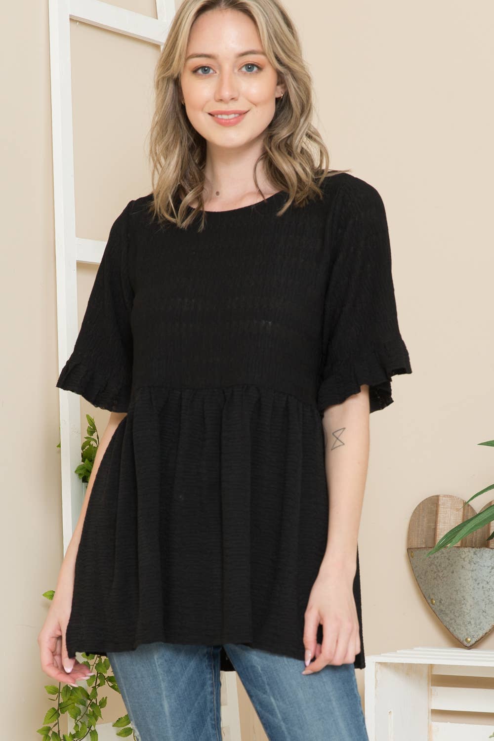 Orange Farm Clothing - Vendita all'ingrosso Tunica - Donna - Top Tunica Testurizzato3