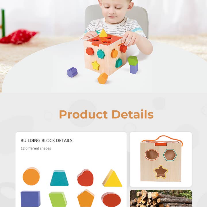 VIGOR - Wholesale Wood toy – Child - Classic learning toys shapes puzzle wooden educational toy8