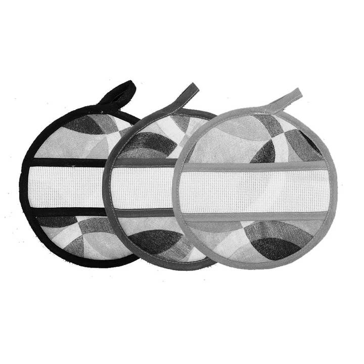 Almatex srl - Wholesale Kitchen Storage/Organizer - RITMO kitchen potholders square cm.20x20 or round diameter cm.19 with a band for embroidery7