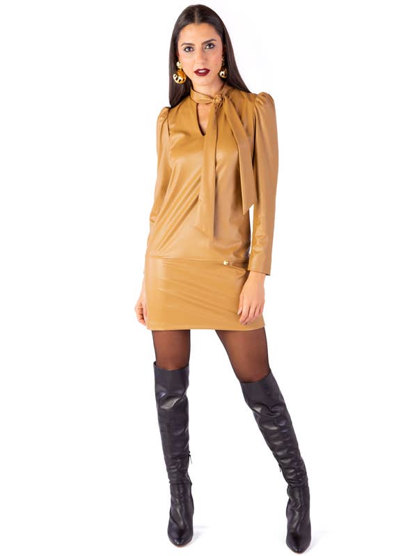 Klänning i tunn polypel med båge för wholesale av ZUMBI Fashion Store